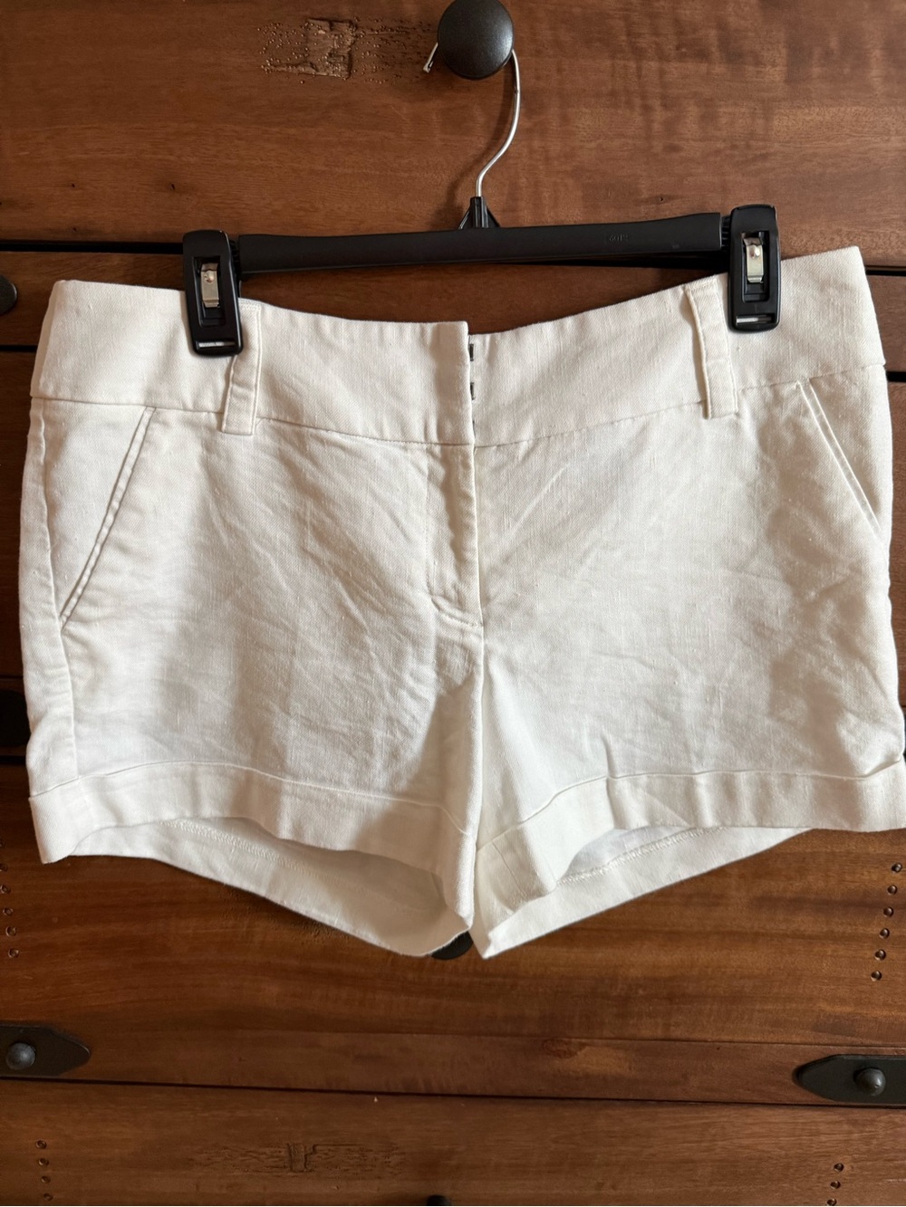 Express Women's White Linen Blend Shorts - 10